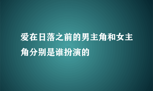 爱在日落之前的男主角和女主角分别是谁扮演的