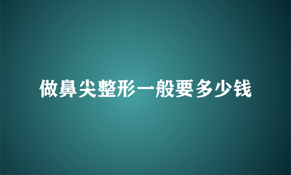 做鼻尖整形一般要多少钱