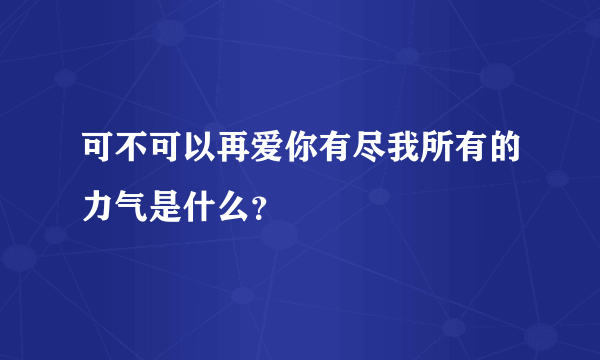 可不可以再爱你有尽我所有的力气是什么？