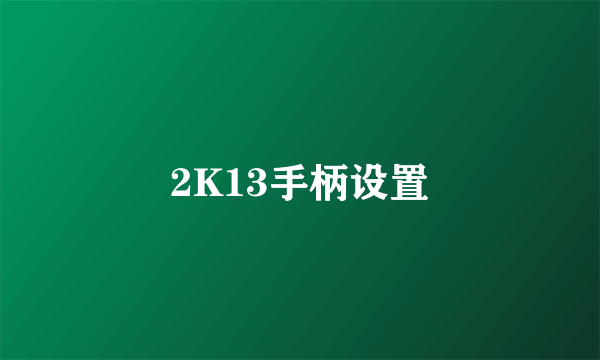 2K13手柄设置