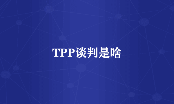 TPP谈判是啥