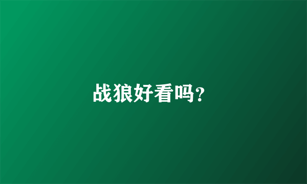 战狼好看吗？