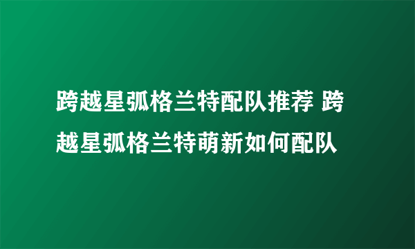 跨越星弧格兰特配队推荐 跨越星弧格兰特萌新如何配队