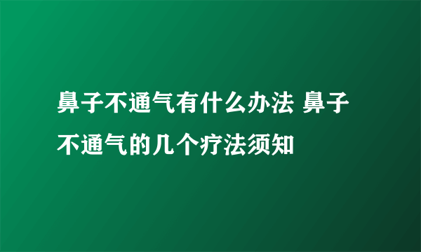 鼻子不通气有什么办法 鼻子不通气的几个疗法须知