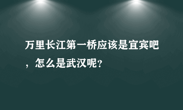 万里长江第一桥应该是宜宾吧，怎么是武汉呢？