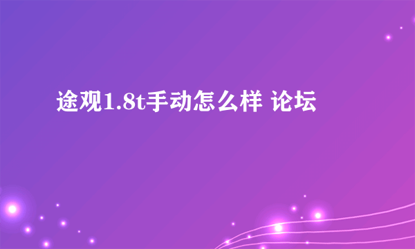 途观1.8t手动怎么样 论坛