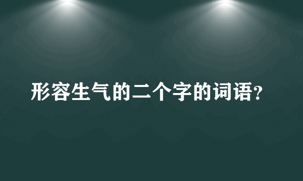 形容生气的二个字的词语？