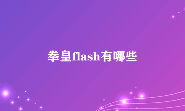 拳皇flash有哪些