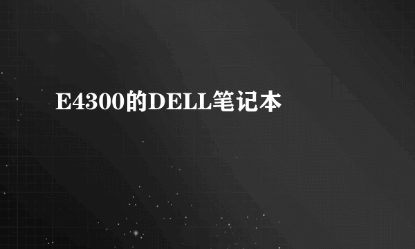 E4300的DELL笔记本