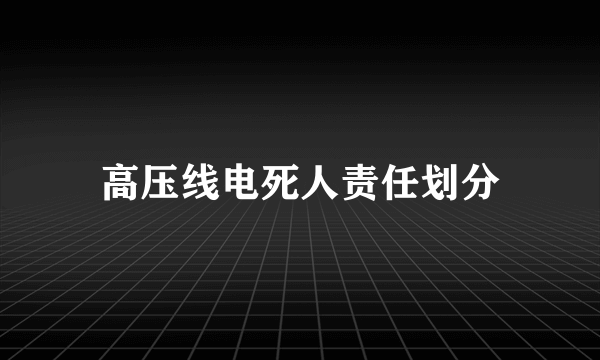 高压线电死人责任划分