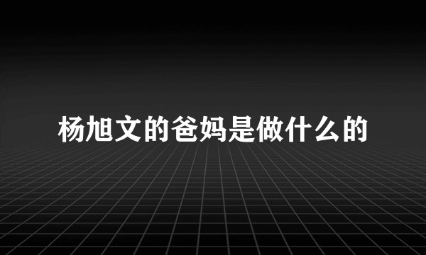 杨旭文的爸妈是做什么的