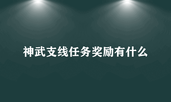 神武支线任务奖励有什么