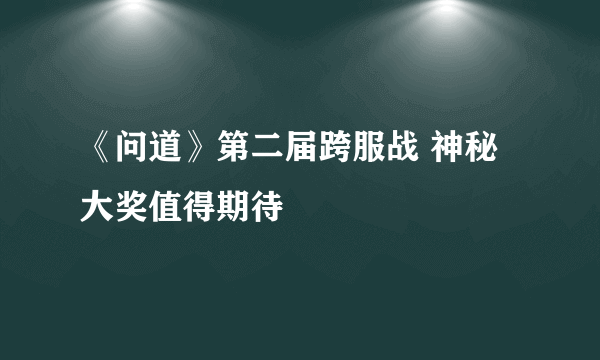 《问道》第二届跨服战 神秘大奖值得期待