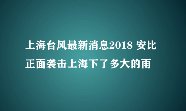 上海台风最新消息2018 安比正面袭击上海下了多大的雨