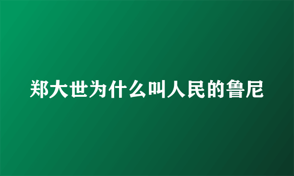 郑大世为什么叫人民的鲁尼