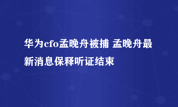 华为cfo孟晚舟被捕 孟晚舟最新消息保释听证结束