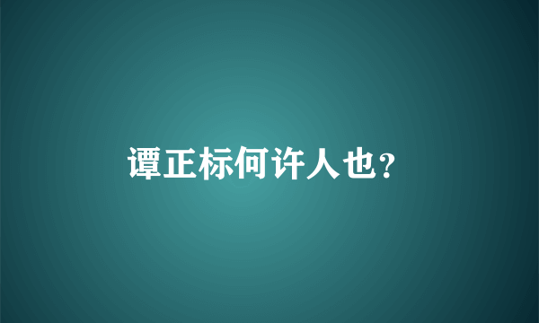 谭正标何许人也？