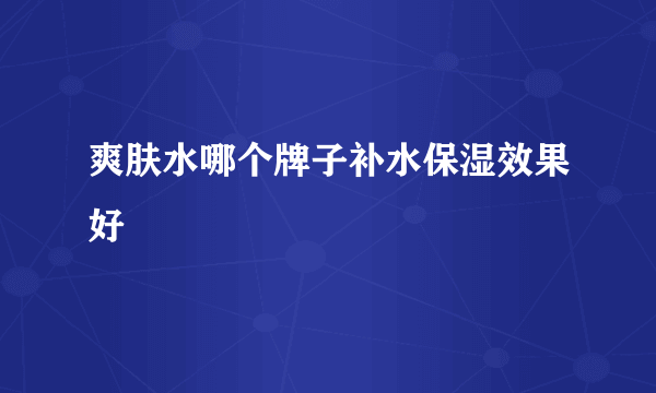 爽肤水哪个牌子补水保湿效果好