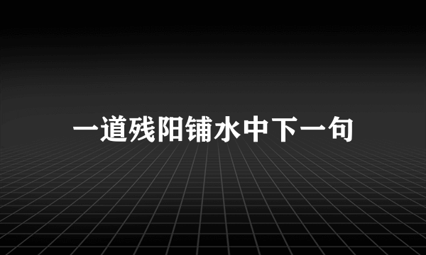 一道残阳铺水中下一句