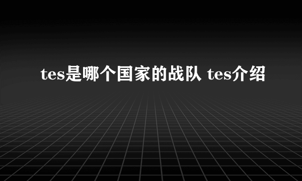 tes是哪个国家的战队 tes介绍