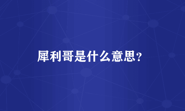 犀利哥是什么意思？