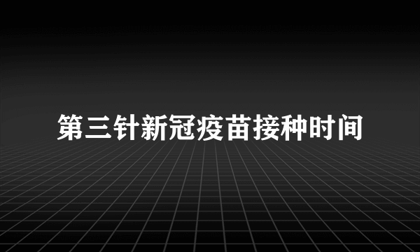 第三针新冠疫苗接种时间