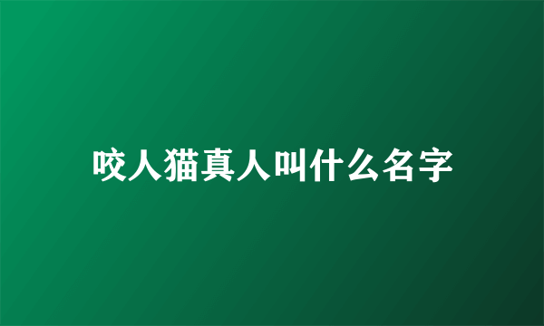 咬人猫真人叫什么名字