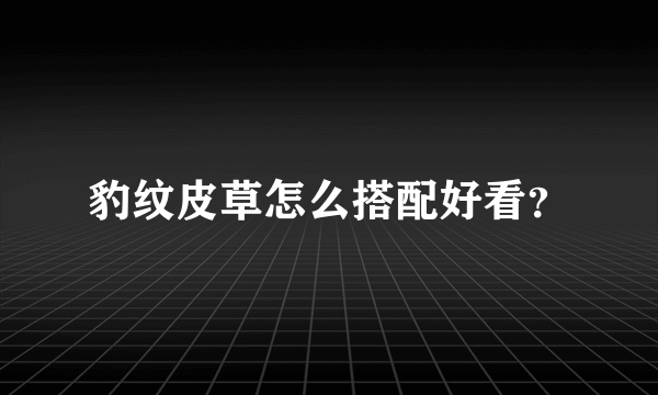 豹纹皮草怎么搭配好看？