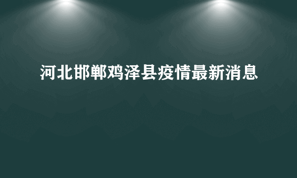 河北邯郸鸡泽县疫情最新消息