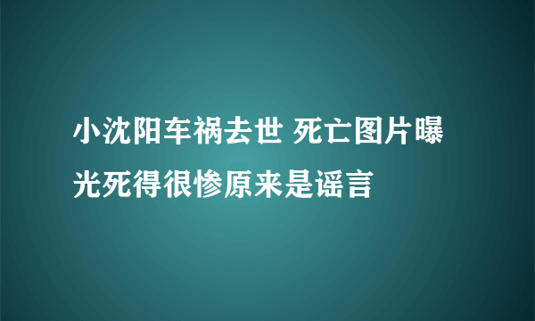 小沈阳车祸去世 死亡图片曝光死得很惨原来是谣言