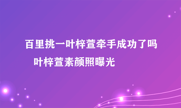 百里挑一叶梓萱牵手成功了吗   叶梓萱素颜照曝光