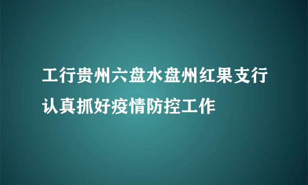 工行贵州六盘水盘州红果支行认真抓好疫情防控工作