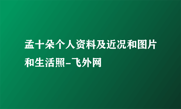 孟十朵个人资料及近况和图片和生活照-飞外网