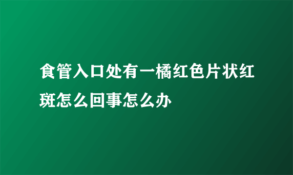 食管入口处有一橘红色片状红斑怎么回事怎么办