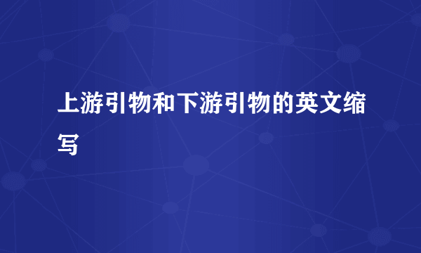 上游引物和下游引物的英文缩写