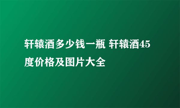 轩辕酒多少钱一瓶 轩辕酒45度价格及图片大全