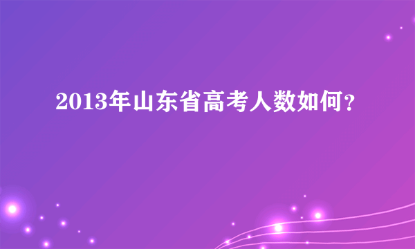 2013年山东省高考人数如何？