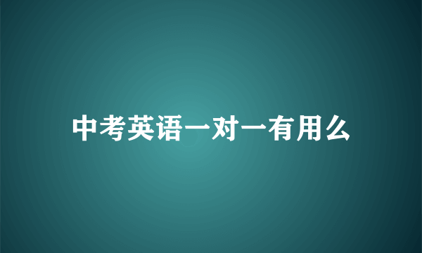 中考英语一对一有用么