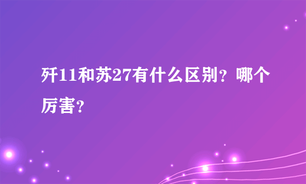 歼11和苏27有什么区别？哪个厉害？