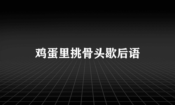 鸡蛋里挑骨头歇后语