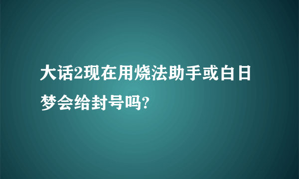 大话2现在用烧法助手或白日梦会给封号吗?