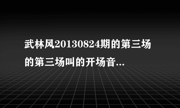 武林风20130824期的第三场的第三场叫的开场音乐叫什么？