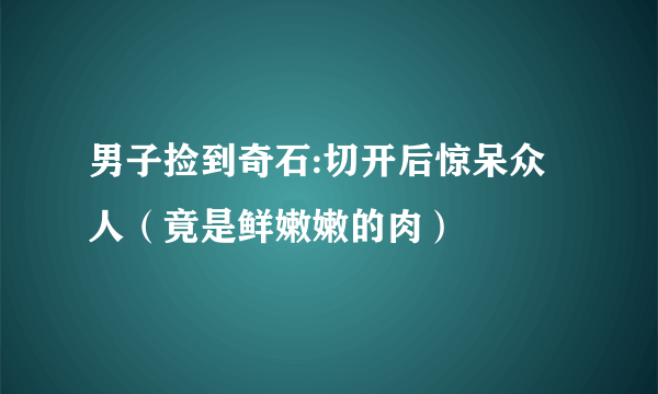 男子捡到奇石:切开后惊呆众人（竟是鲜嫩嫩的肉）