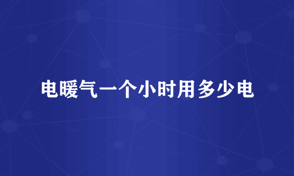 电暖气一个小时用多少电