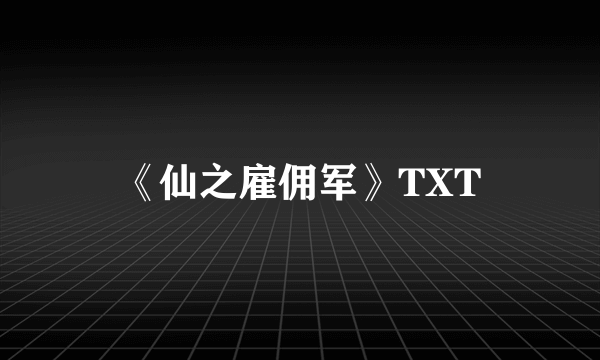 《仙之雇佣军》TXT