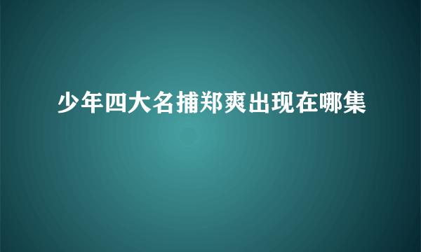 少年四大名捕郑爽出现在哪集