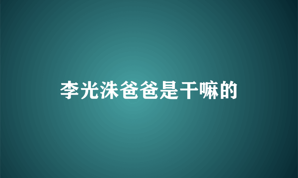 李光洙爸爸是干嘛的