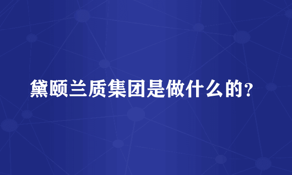 黛颐兰质集团是做什么的？