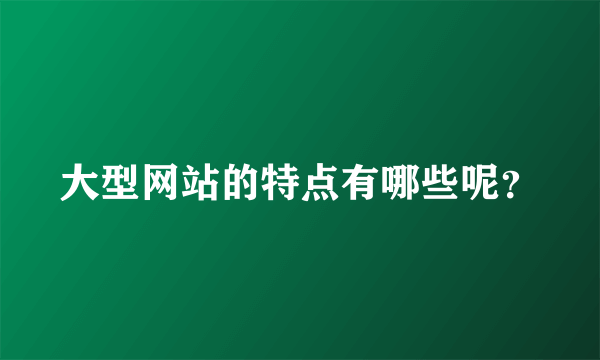 大型网站的特点有哪些呢？