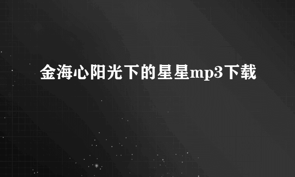 金海心阳光下的星星mp3下载